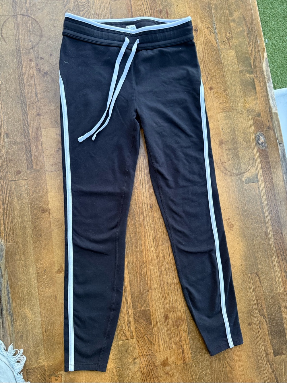 ALO Yoga Womenswear Black Sweatpants with White Side Stripes